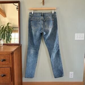 CAbi Women’s Size 6 Low Rise Straight Leg Jeans Medium Wash Y2K Stretch